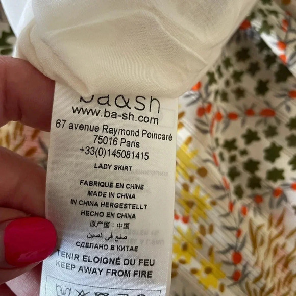 Ba&sh jupe hall floral satin asymmetrical midi skirt - Picture 7 of 12